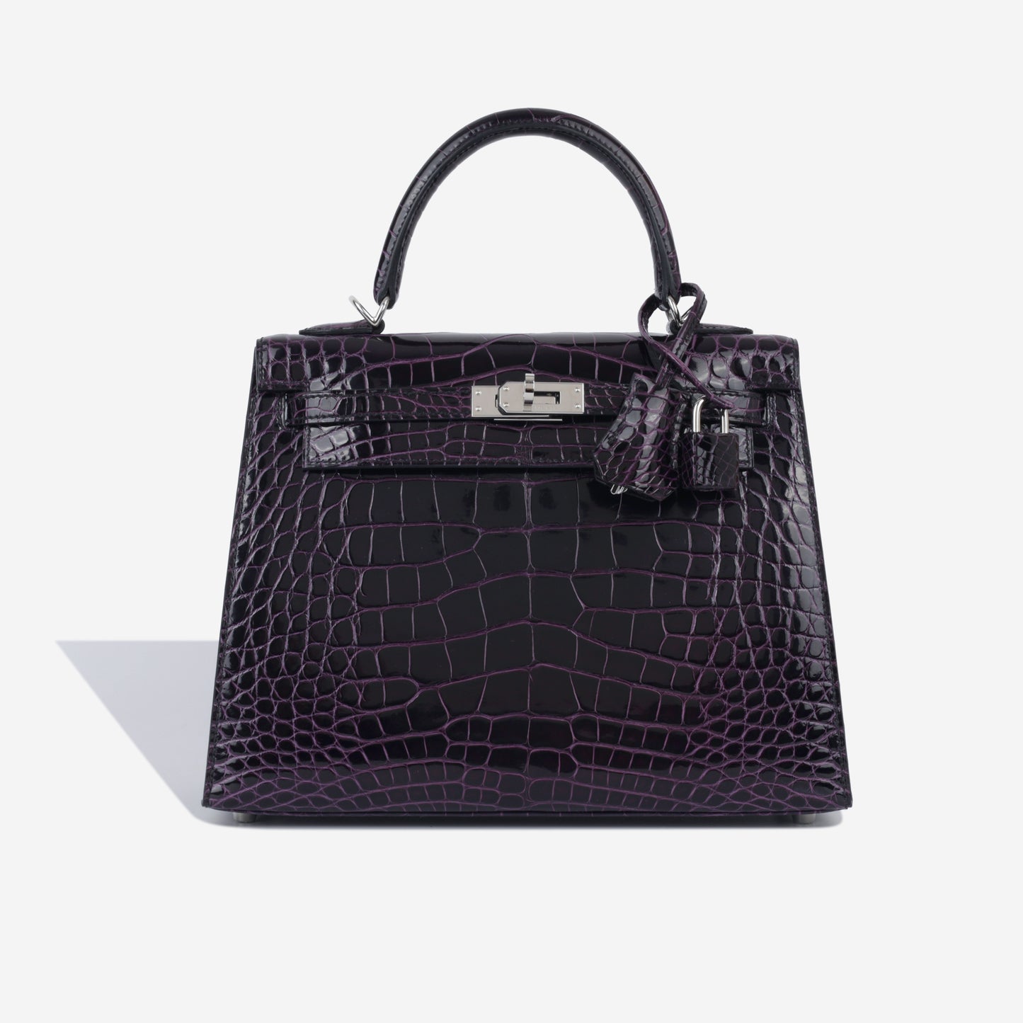 Kelly 25 - Aubergine Shiny Croc