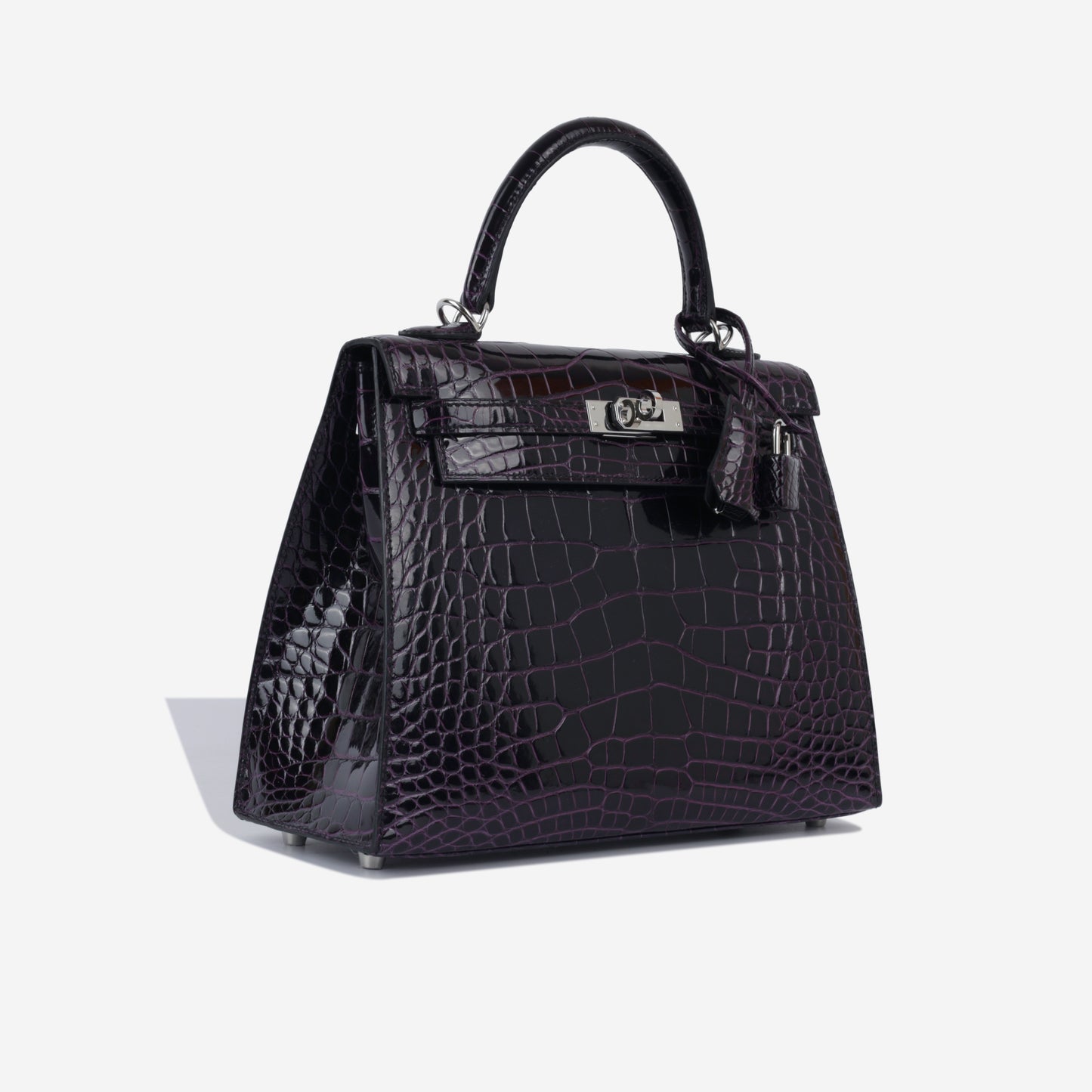 Kelly 25 - Aubergine Shiny Croc