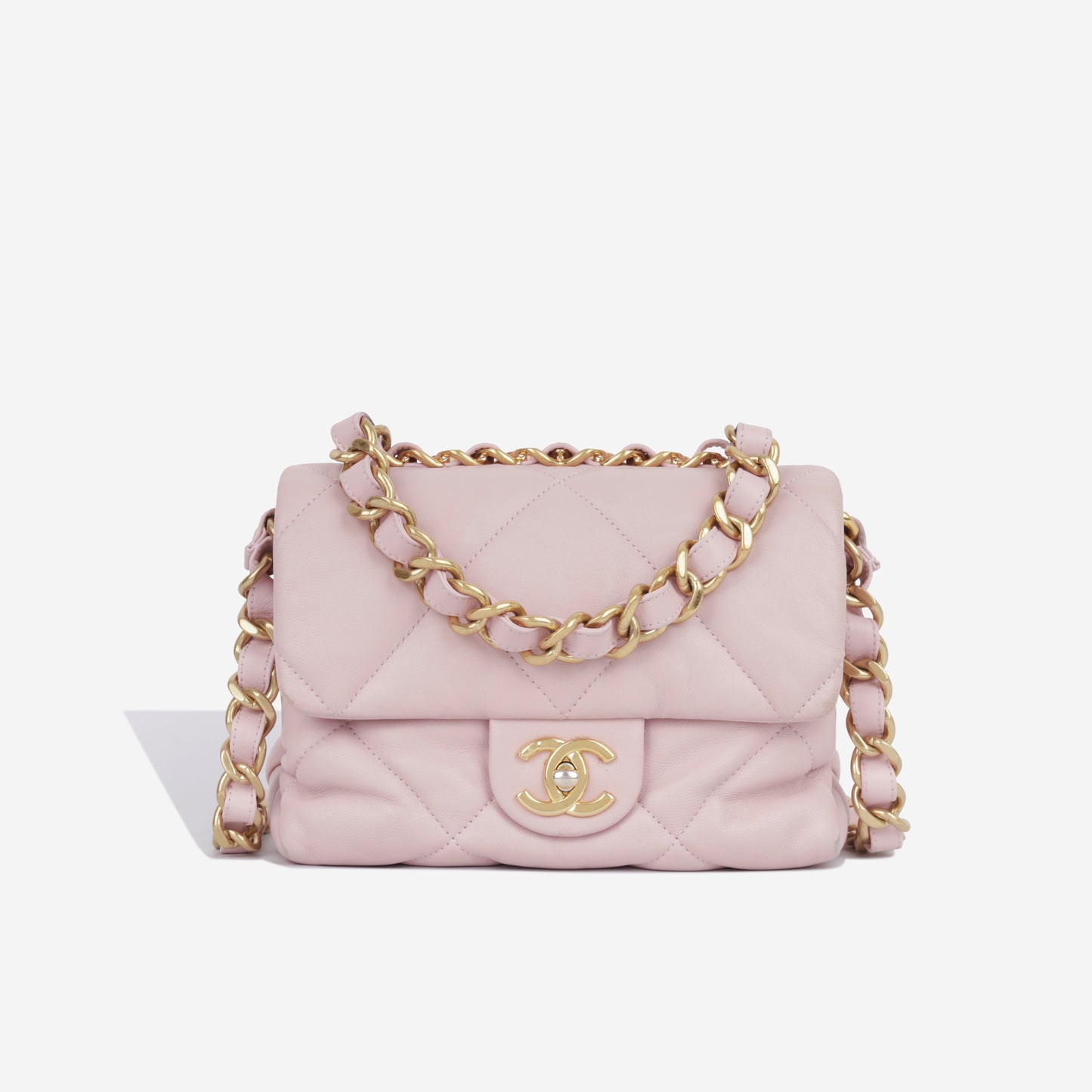 Seasonal Square Flap - Pink Lambskin