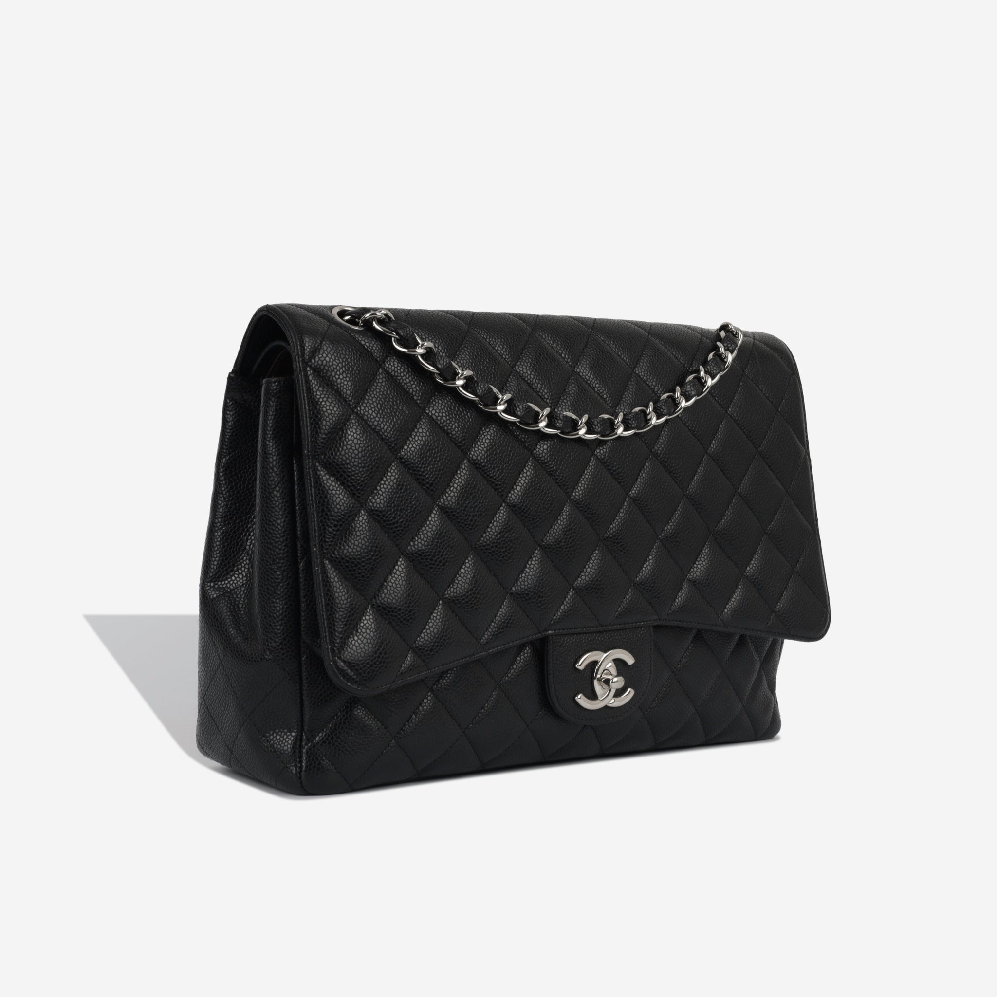 Chanel - Classic Flap Bag - Maxi - Black Caviar SHW - Pre Loved