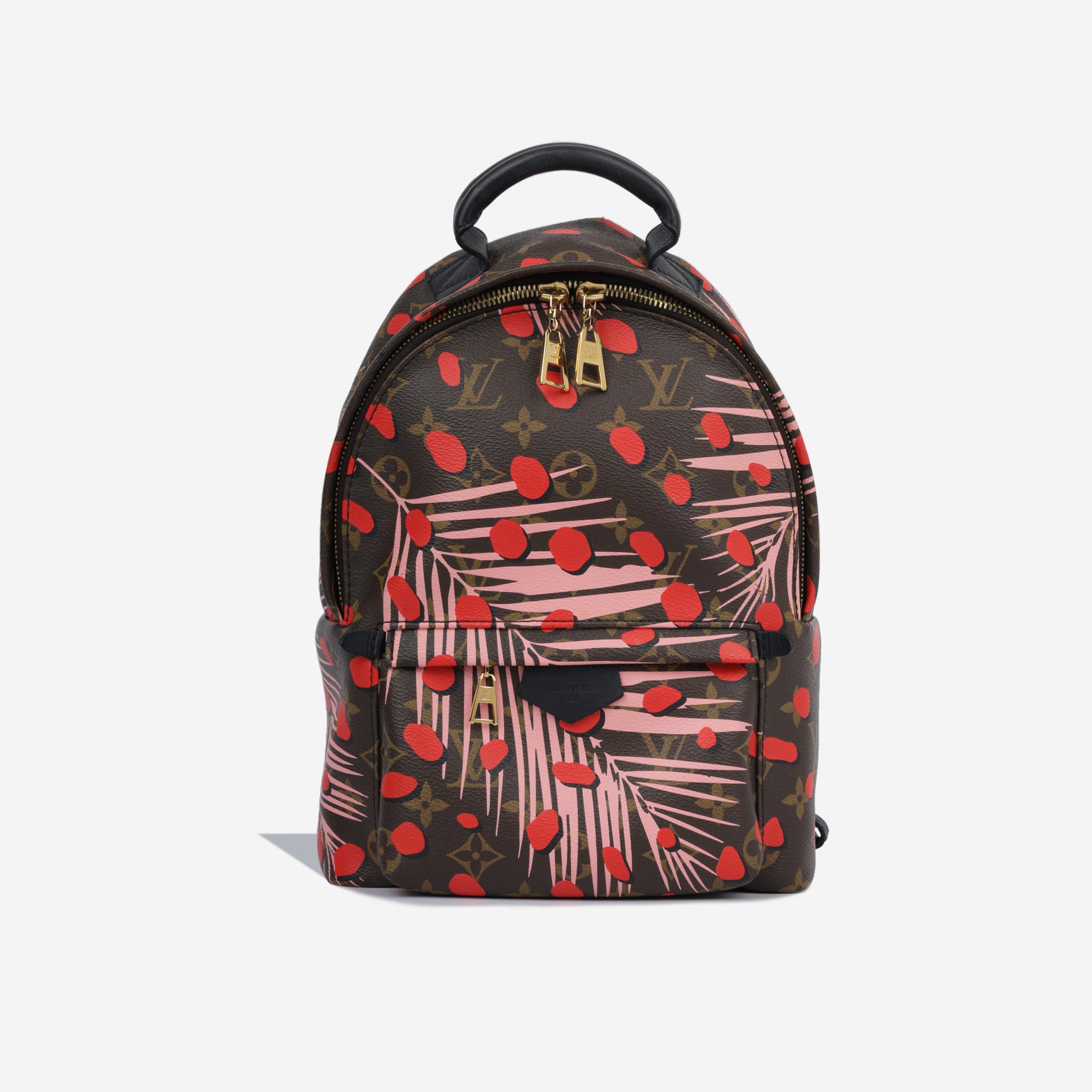 LOUIS VUITTON M41981 Monogram Palm Springs PM Jungle dot Backpack Brown x  Red