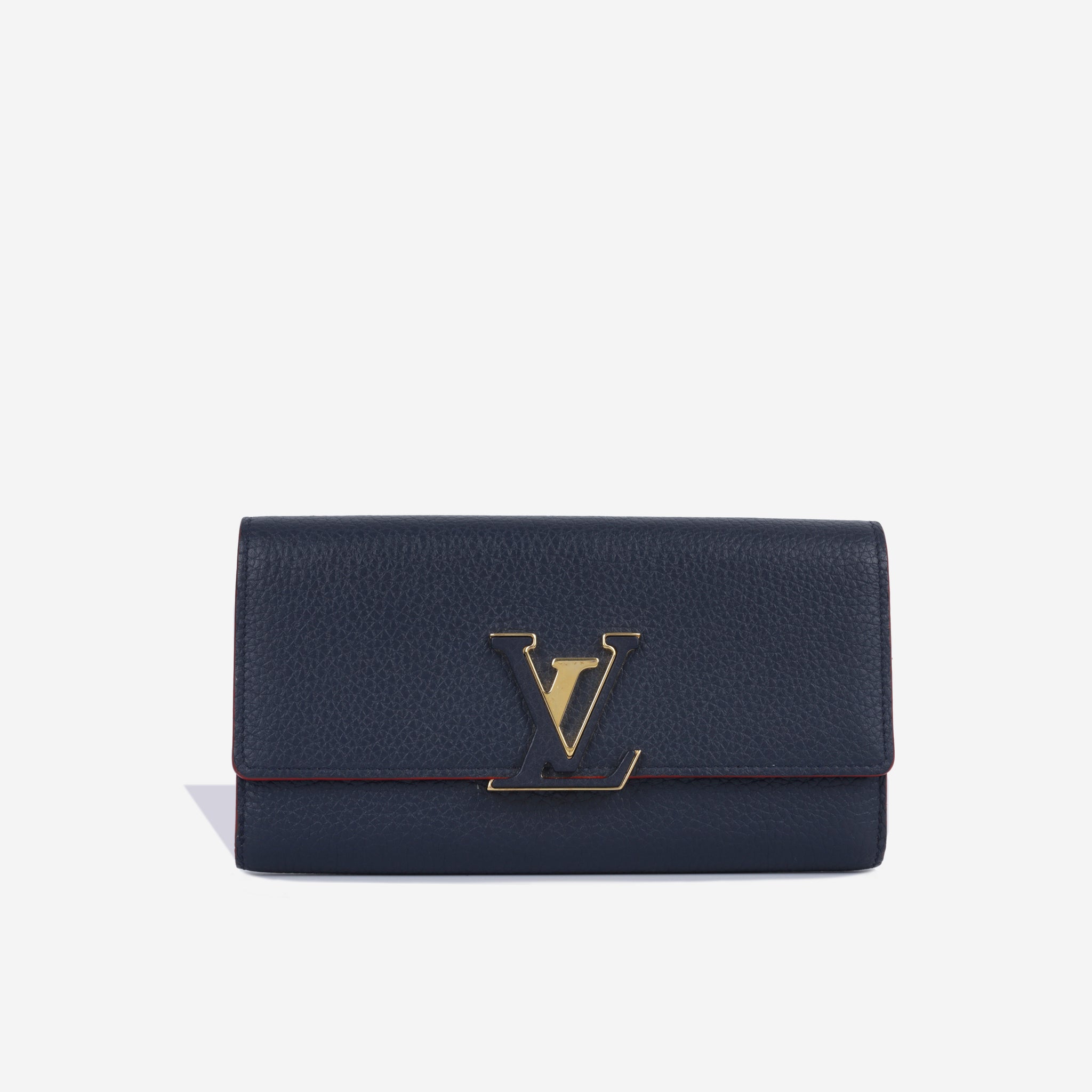 Louis Vuitton Marine Rouge Taurillion Leather Capucines Compact