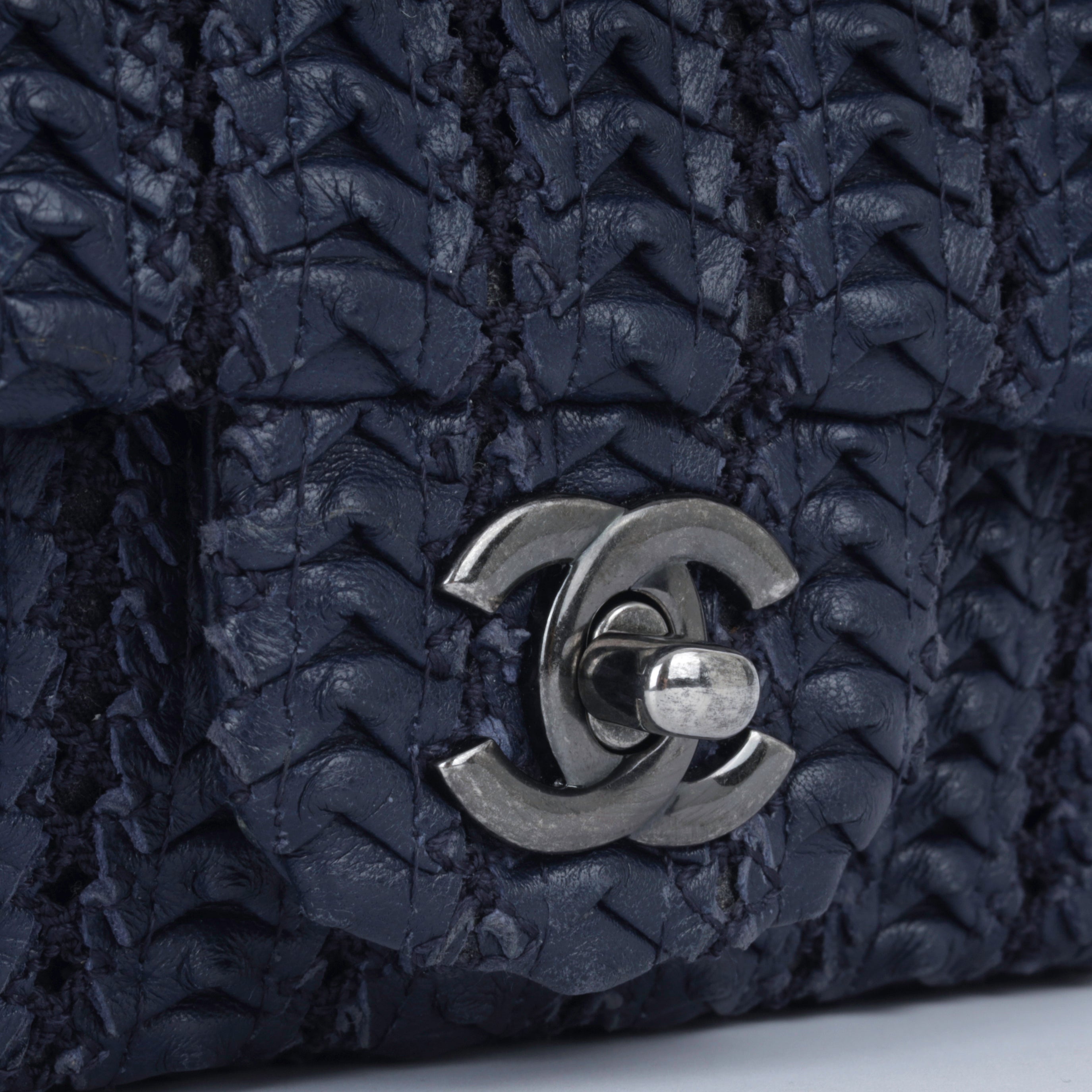Chanel - 2016 Cruise Mini Crochet Flap - Navy Lambskin RHW - Pre