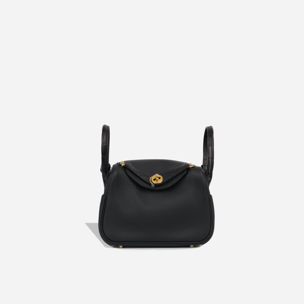 Hermès - Mini Lindy - Noir Touch Swift / Alligator - GHW - Brand New ...