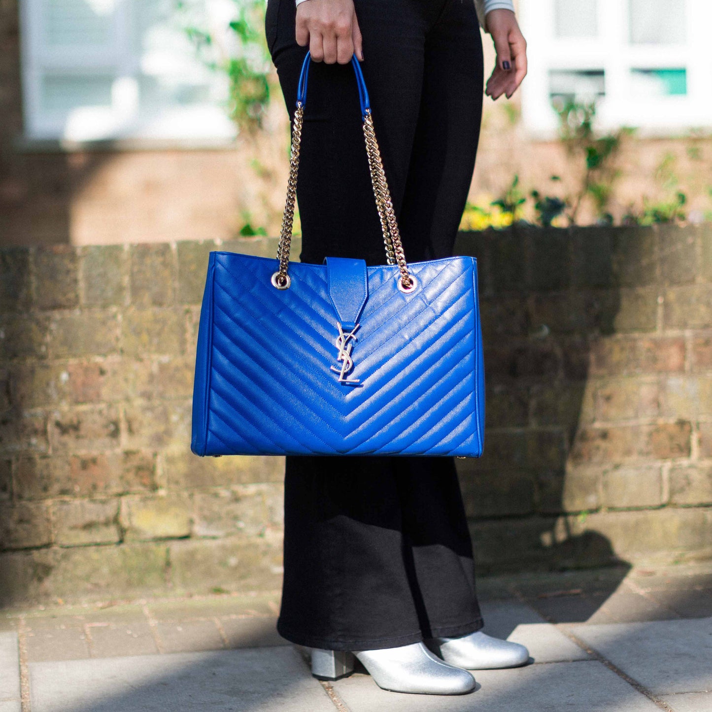 Grained Matelasse Leather Tote